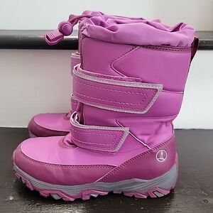 Lands' End Pink Winter Snow Boots Youth Girl's Size 2 Warm Insulated Quality